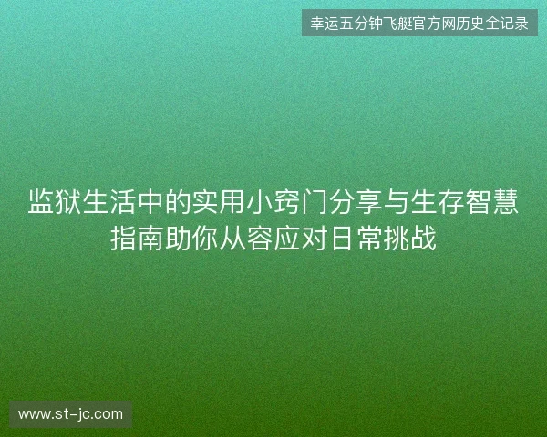 监狱生活中的实用小窍门分享与生存智慧指南助你从容应对日常挑战